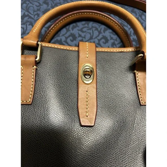Dooney & Bourke Shelby Shopper Tote Gray Tan Leather Shoulder Bag Satchel Purse - Picture 12 of 16